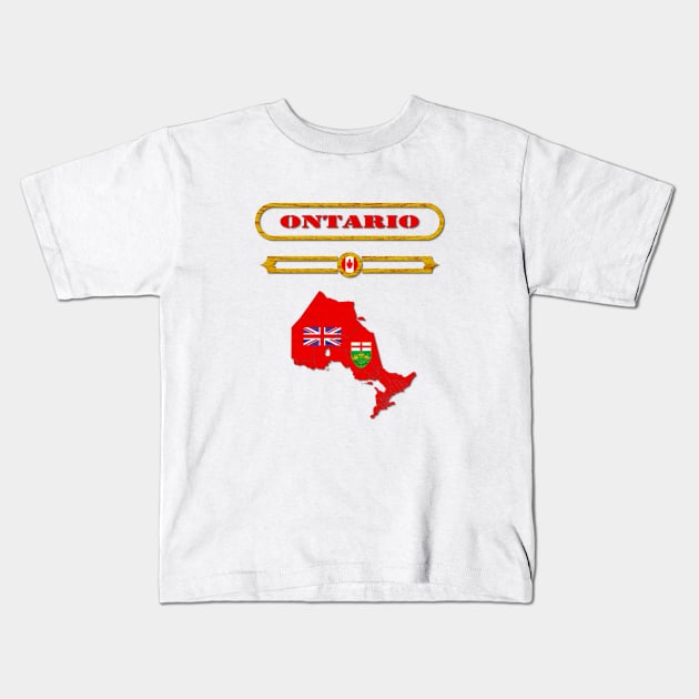 ONTARIO, CANADA, MAP OF ONTARIO. SAMER BRASIL Kids T-Shirt by Samer Brasil